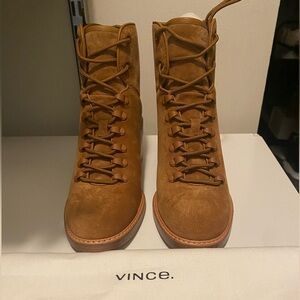 Vince suede lace up boots with heels